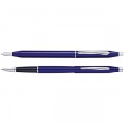 Набор Cross Classic Century Translucent Blue Lacquer: шариковая ручка и ручка-роллер, цвет - синий