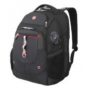 Рюкзак WENGER,15”, чёрный/красный, полиэстер 900D/М2 добби/искуственная кожа, 34x22x46 см, 34 л