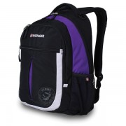 Рюкзак WENGER, чёрный/фиолетовый/серебристый, полиэстер 600D, 32х15х45 см, 22 л