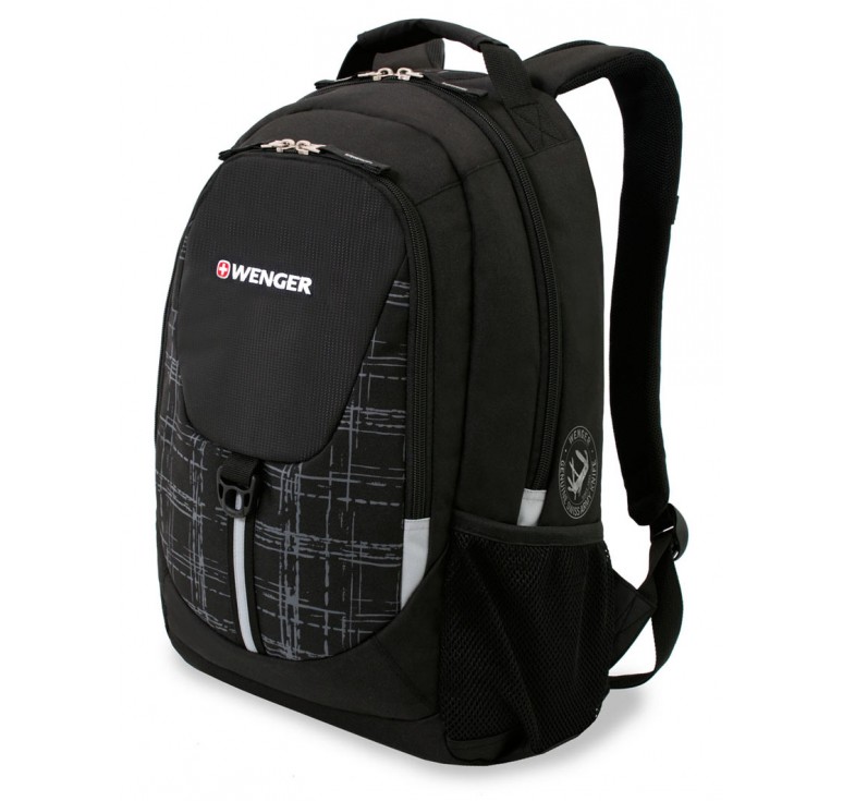 Рюкзак WENGER, чёрный/серый, полиэстер 600D/М2 добби, 32x14x45 см, 20 л
