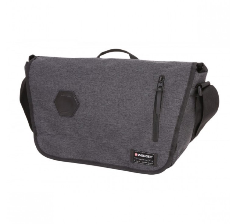 Сумка наплечная WENGER 13'', cерая, ткань Grey Heather/ полиэстер 600D PU , 42х13х26 см, 14 л