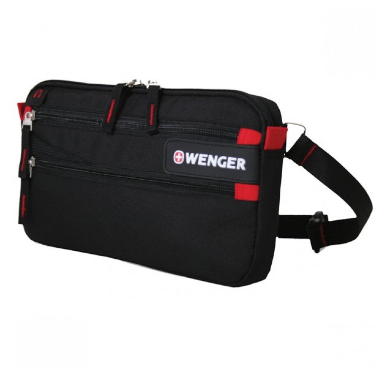 Сумка на пояс WENGER, чёрный, полиэстер 600D, 32х3х17.5 см