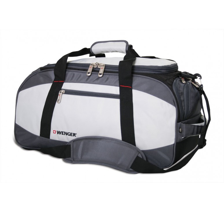 Сумка спортивная WENGER, серый/чёрный, полиэстер 1200D, 52х25х30 см, 39 л