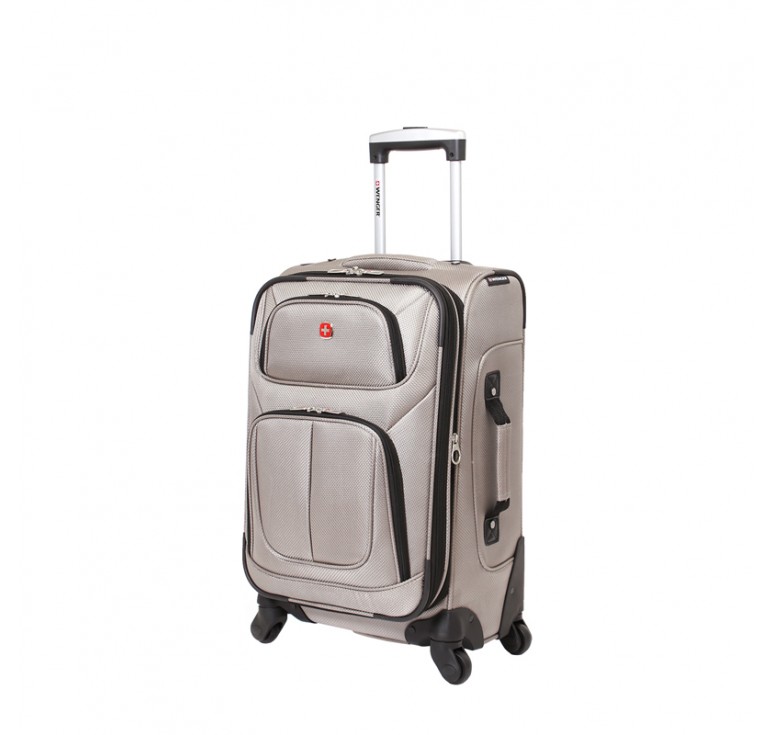 Чемодан WENGER SION, светло- серый, полиэстер 750x750D добби, 37x22x60 см, 35 л