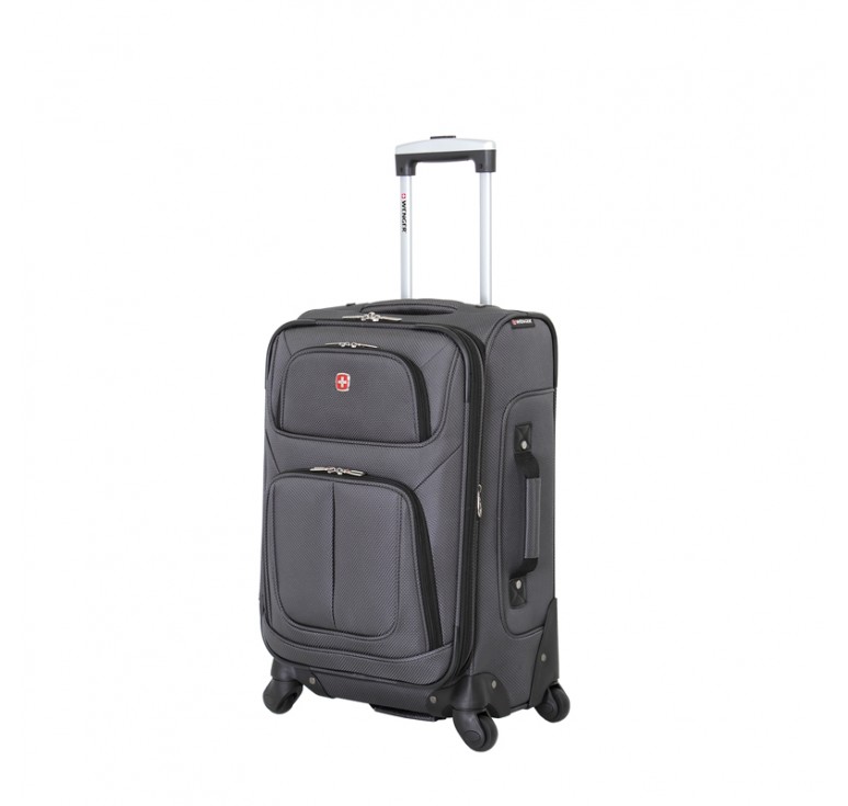 Чемодан WENGER SION, серый, полиэстер 750x750D добби, 37x22x60 см, 35 л