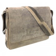 Сумка наплечная горизонтальная А4 WENGER "STONEHIDE", коричневый, кожа, 39х10x31 см