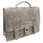 Портфель WENGER "STONEHIDE", коричневый, кожа, 38x14x33 см