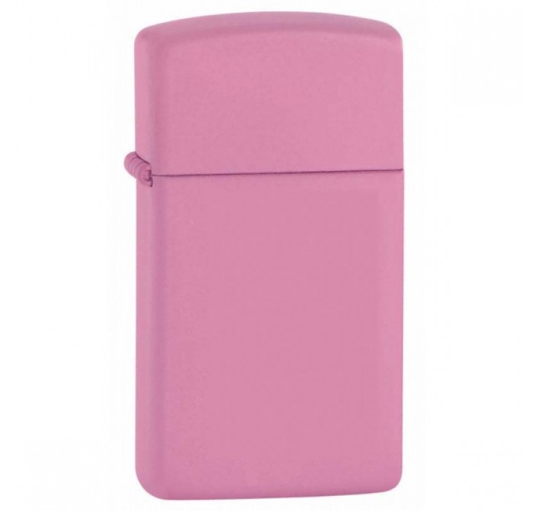 Зажигалка ZIPPO Slim® с покрытием Pink Matte, латунь/сталь, розовая, матовая, 30x10x55 мм