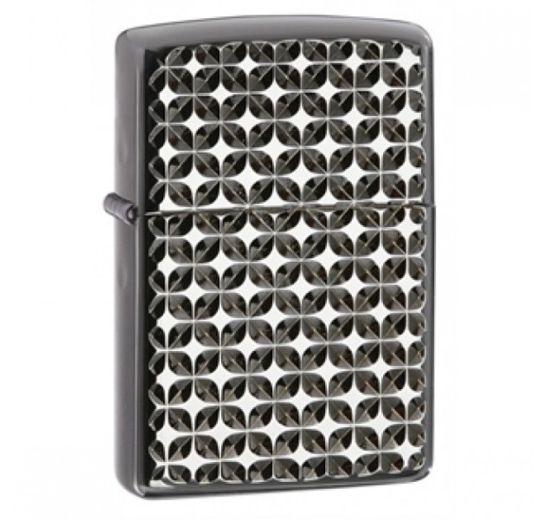 Зажигалка ZIPPO Armor™ с покрытием Ebony™, латунь/сталь, чёрная, глянцевая, 36x12x56 мм