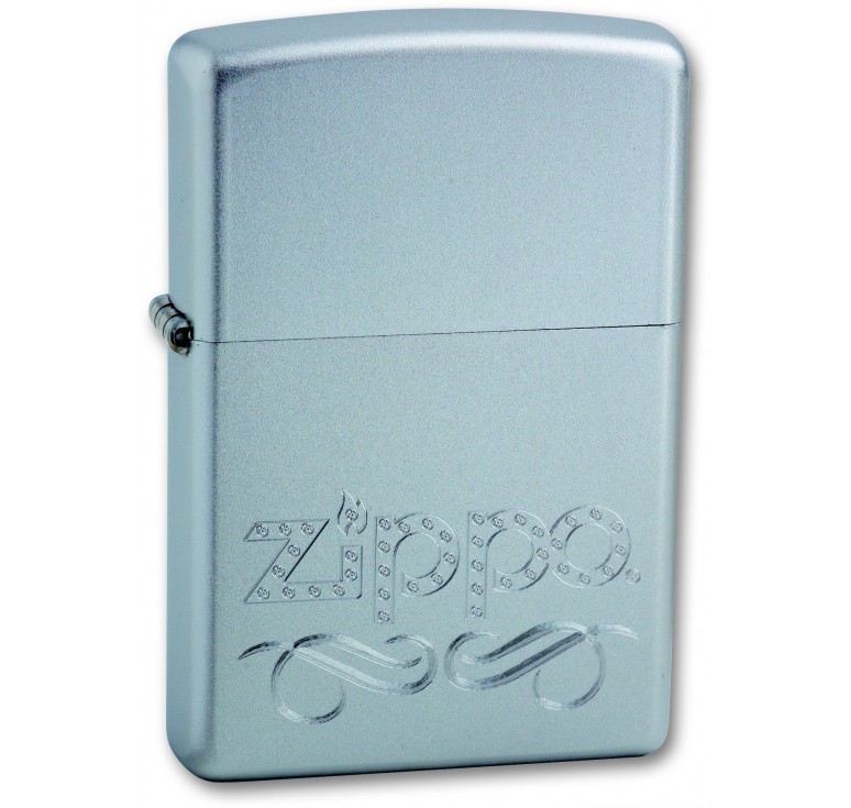 Зажигалка ZIPPO Classic с покрытием Satin Chrome™, латунь/сталь, серебристая, матовая, 36x12x56 мм