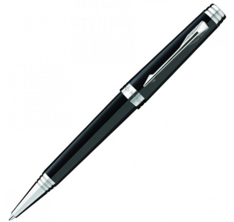 Шариковая ручка Parker Premier, цвет - черный/серебро