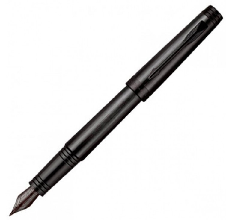 Перьевая ручка Parker Premier, цвет - матовый черный, перо - золото 18К, рутений