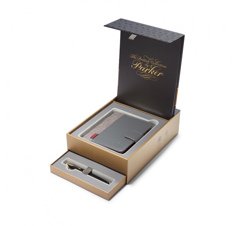 Подарочный набор Parker: Перьевая ручка Parker Sonnet c блокнотом и органайзером