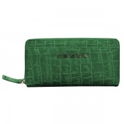Кошелёк Cross Bebe Coco, кожа наппа фактурная, цвет зелёный/рыжий, 18,8 х 10,2 х 1,5 см