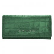 Кошелёк Cross Bebe Coco, кожа наппа фактурная, цвет зелёный/рыжий, 19,5 х 10,2 х 2,5 см