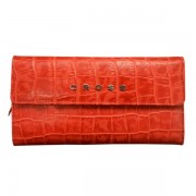 Кошелёк Cross Bebe Coco, кожа наппа фактурная, цвет красный/бежевый, 19,5 х 10,5 х 3 см