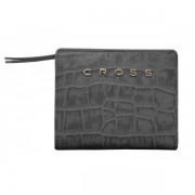 Кошелёк Cross Bebe Coco, кожа наппа фактурная, цвет чёрный/розовый, 11,2 х 9,4 х 2 см