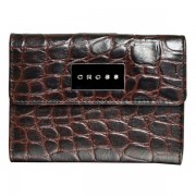 Кошелёк Cross Coco Nicole. Кожа наппа, тиснёная, коричневый, 11 х 10 х 2,5 см
