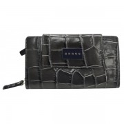 Кошелёк Cross Coco Nicole. Кожа наппа, фактурная, серый, 20 х 10 х 3.3 см
