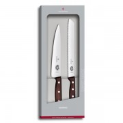 Набор из 2 кухонных ножей VICTORINOX Rosewood: разделочный нож 19 см и нож для хлеба 21 см