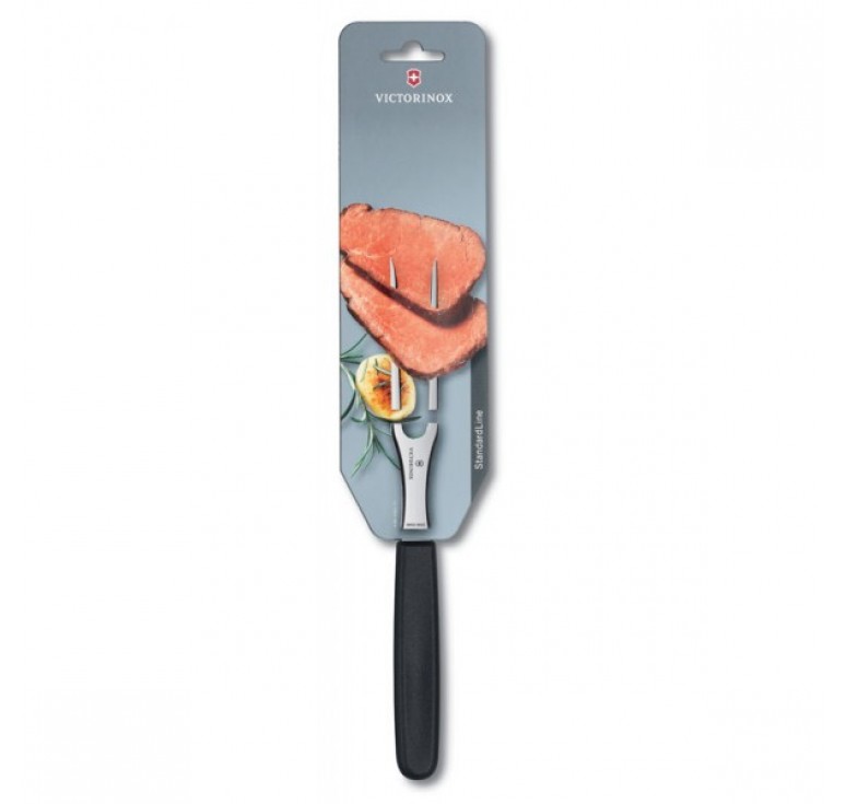 Вилка для нарезания мяса VICTORINOX 15 см, чёрная, в картонном блистере