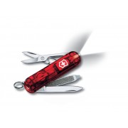 Нож-брелок VICTORINOX Swiss Lite, 58 мм, 7 функций, полупрозрачный красный