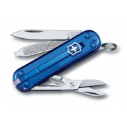 Нож-брелок VICTORINOX Classic SD, 58 мм, 7 функций, полупрозрачный синий