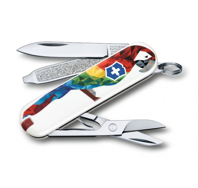 Нож-брелок VICTORINOX Classic "Guacamaya", 58 мм, 7 функций