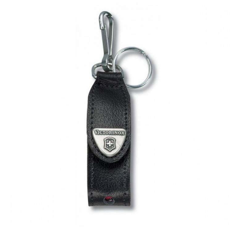 Чехол VICTORINOX для ножей-брелоков c LED 58 мм, с кольцом для ключей, кожаный, чёрный