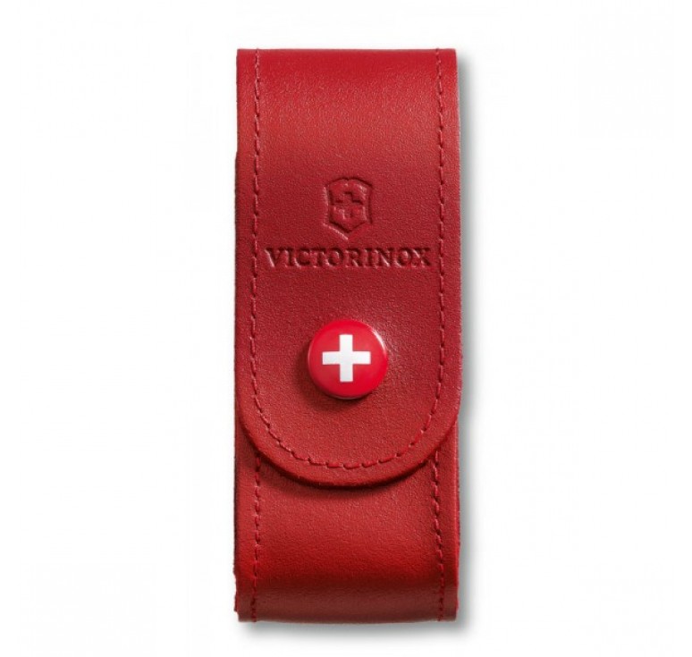 Чехол на ремень VICTORINOX для ножей 91 мм толщиной 2-4 уровня, кожаный, красный