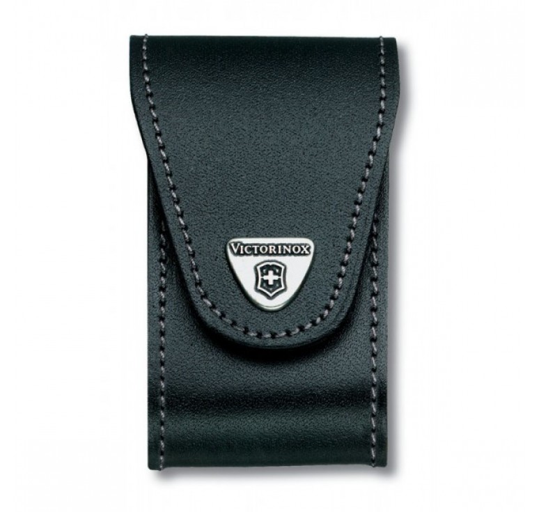 Чехол VICTORINOX для ножей 91 мм 5-8 уровней, с отд. для фонаря и точильного камня, кожаный, чёрный