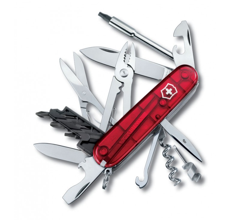 Нож перочинный VICTORINOX CyberTool 34, 91 мм, 32 функции, полупрозрачный красный
