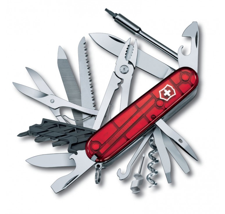 Нож перочинный VICTORINOX CyberTool 41, 91 мм, 39 функций, полупрозрачный красный