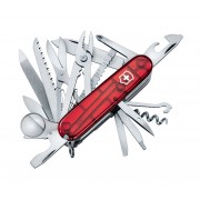 Нож перочинный VICTORINOX Swiss Champ, 91 мм, 33 функции, полупрозрачный красный