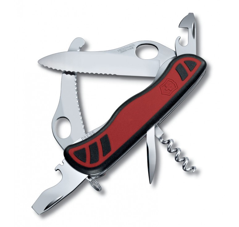 Нож перочинный VICTORINOX Dual Pro, 111 мм, 10 функций, с фиксатором лезвия, красный с чёрным