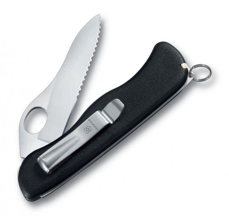 Нож перочинный VICTORINOX Sentinel Clip, 111 мм, 5 функций, с фиксатором лезвия, чёрный