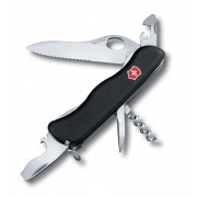 Нож перочинный VICTORINOX Nomad One Hand, 111 мм, 11 функций, с фиксатором лезвия, чёрный
