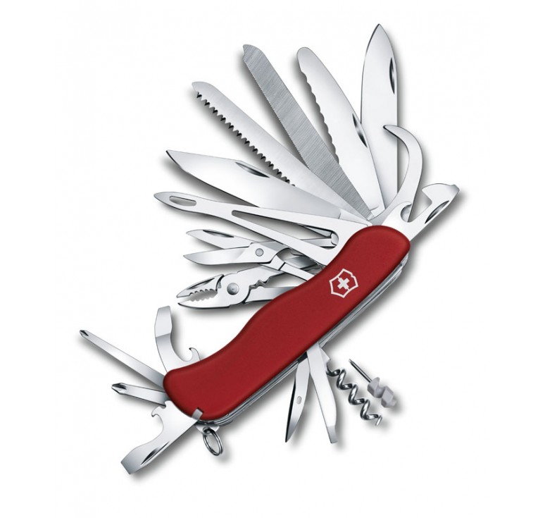 Нож перочинный VICTORINOX WorkChamp XL, 111 мм, 31 функция, с фиксатором лезвия, красный