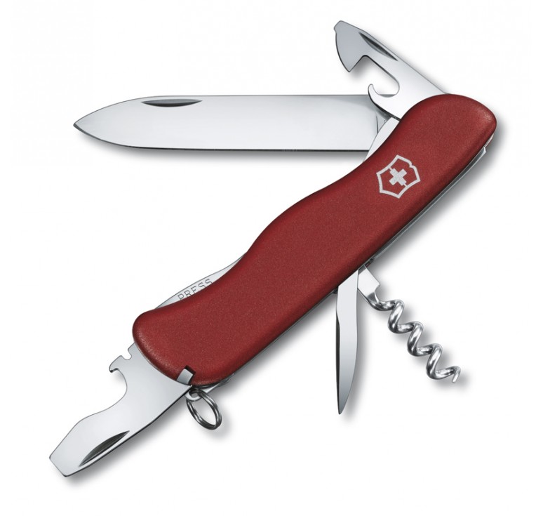 Нож перочинный VICTORINOX Picknicker, 111 мм, 11 функций, с фиксатором лезвия, красный