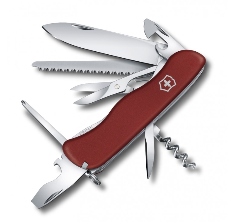 Нож перочинный VICTORINOX Outrider, 111 мм, 14 функций, с фиксатором лезвия, красный