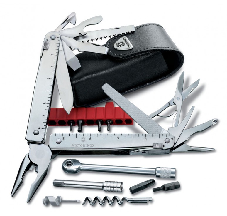 Мультитул VICTORINOX SwissTool X Plus Ratchet, 115 мм, 40 функций, в кожаным чехле